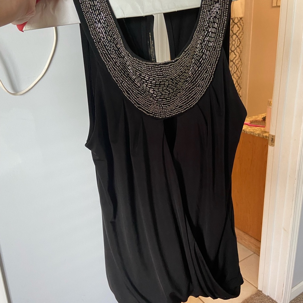 Bebe embellished black tank xxs